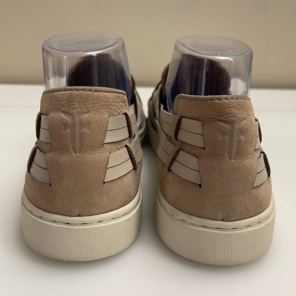 Frye Shoes Womens 9 Tan Ivy Huarache Woven Leather Low Top Slip On Sneakers - Picture 2 of 10